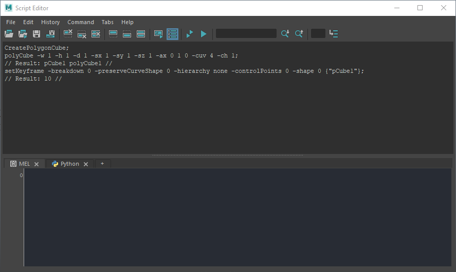 script editor okno